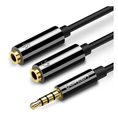 Ugreen kabelový rozbočovač sluchátek kabel mini jack 3,5 mm - 2 x mini jack 3,5 mm (mikrofon + s