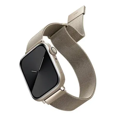 Řemínek Uniq Dante z nerezové oceli pro Apple Watch 1/2/3/4/5/6/7/8/SE/SE2 42/44/45 mm - béžový