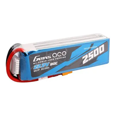 Gens ace 2500mAh 22,2V 80C 6S1P Lipo baterie s konektorem XT60