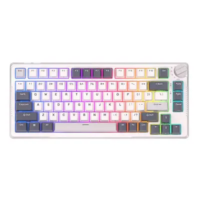 Mechanická klávesnice Royal Kludge RKH81 RGB, Sky cyan switch (bílá)