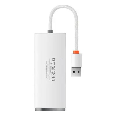 Rozbočovač 4 v 1 řady Baseus Lite USB na 4x USB 3.0 25 cm (bílý)