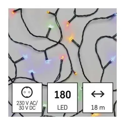 LED vánoční řetěz, 18 m, venkovní i vnitřní, rGB nebo CCT, programy