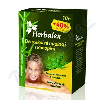 Herbalex detoxik.náplast s konopím 10ks+40%gratis