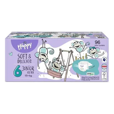 Happy Soft&Delicate 6 dětské pleny 15+kg 96ks