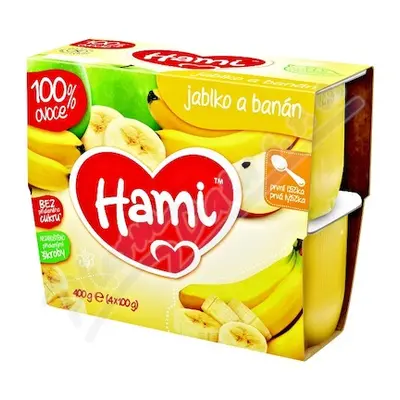 Hami 100% ov. jablko a banán 4x100g 4M