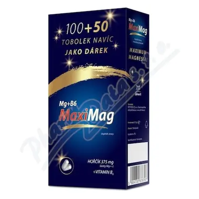 MaxiMag Hořčík 375mg+B6 tob.100+50 DÁRKOVÉ BALENÍ