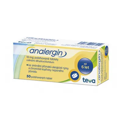 Analergin, 10 mg, 50 potahovaných tablet