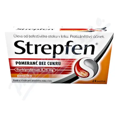 Strepfen Pomeranč bez cukru 8.75mg pastilky 24ks