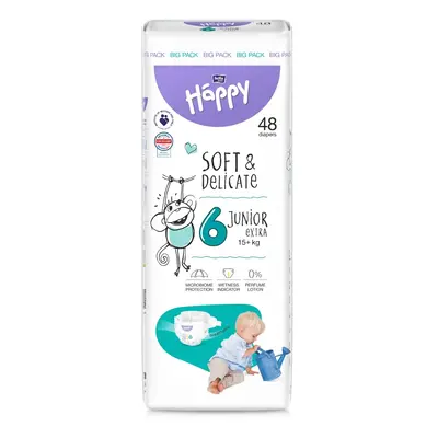 Happy Soft&Delicate 6 dětské pleny 15+kg 48ks