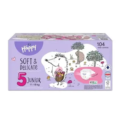 Happy Soft&Delicate 5 dětské pleny 11-18kg 104ks