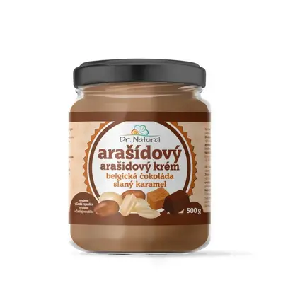 Dr.Natural Arašídový krém belgická čokoláda slaný karamel 500g