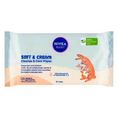 NIVEA Baby Soft&Cream čistící ubrousky 57ks