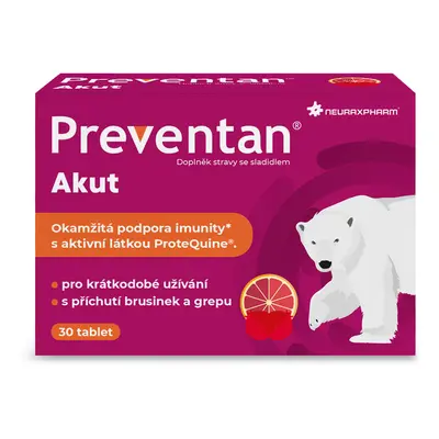 Preventan Akut s příchutí brusinek a grepu tbl.30