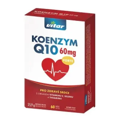 Vitar Koenzym Q10 60mg+Se+vit.E+thiamin cps.60