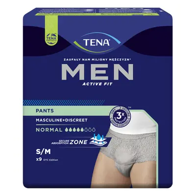 TENA Men Pants Normal Grey S/M ink.kalh.9ks 772703