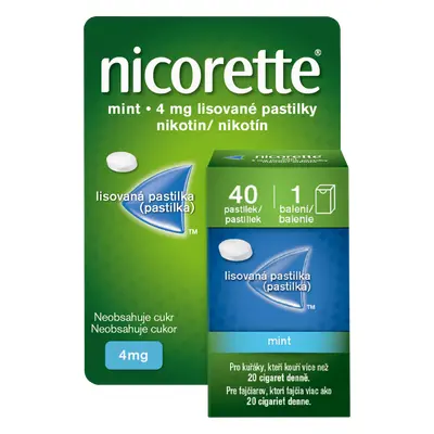 Nicorette Mint 4 mg lisované pastilky 40ks