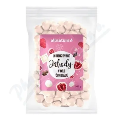 Allnature Jahody sušené mrazem v bílé čoko 100g