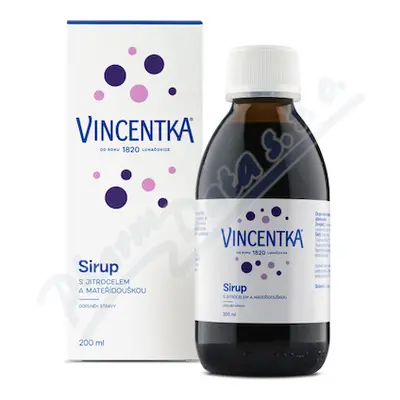 Vincentka Sirup s jitrocelem a mateřídouškou 200ml