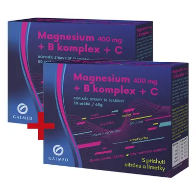 Magnesium 400mg+B-komplex+Vit.C galmed 2x30 sáčků