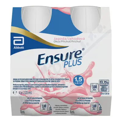 Ensure Plus jahodová příchuť pos.sol.4x220ml