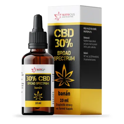 NUTRICIUS CBD OLEJ 30% BROAD SPECTRUM BANÁN 10ML