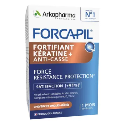 Arkopharma FORCAPIL FORTIFIANT KERATIN síla, odolnost a ochrana pro vlasy a nehty 60 cps.