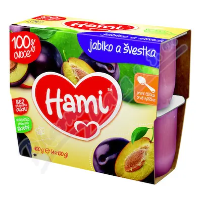 Hami 100% ov. jablko a švestka 4x100g 4M