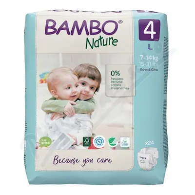 Bambo Nature 4 děts.plenkové kalhotky 7-14kg 24ks