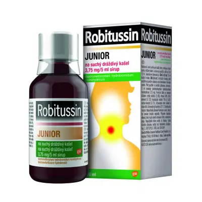 Robitussin Junior 3,75mg/5ml, sirup pro děti na suchý kašel 100 ml