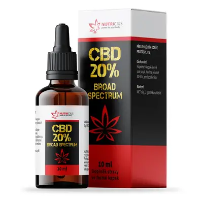 NUTRICIUS CBD OLEJ 20% BROAD SPECTRUM 10ML