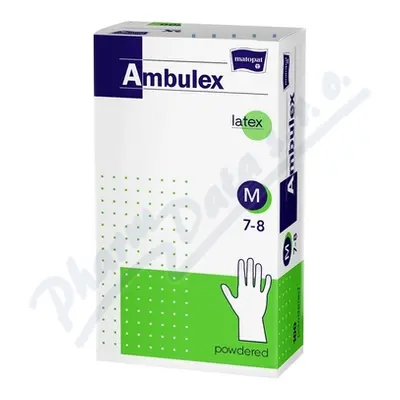 Ambulex rukavice latexové jemně pudrované M 100ks