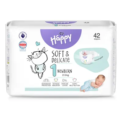 Happy Soft&Delicate 1 dětské pleny 2-5kg 42ks