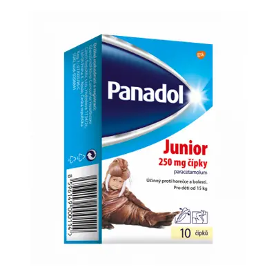 Panadol Junior 250mg, čípky ke snížení horečky u dětí 10 ks