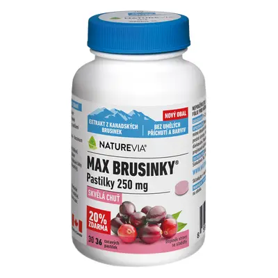 NatureVia Max brusinky pastilky tbl.30+6