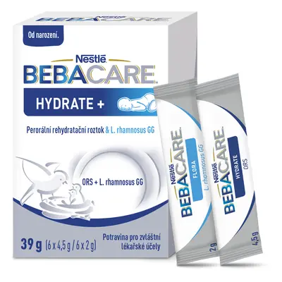 BEBACARE HYDRATE+, perorální rehydratační roztok s probiotickými bakteriemi 39 g