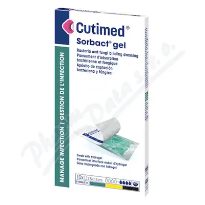 Cutimed Sorbact gel 7.5x15cm antimikrob.krytí 10ks