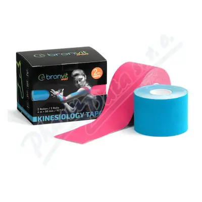 BronVit Sport Kinesio Tape set modr+růžo 2x5cmx6m