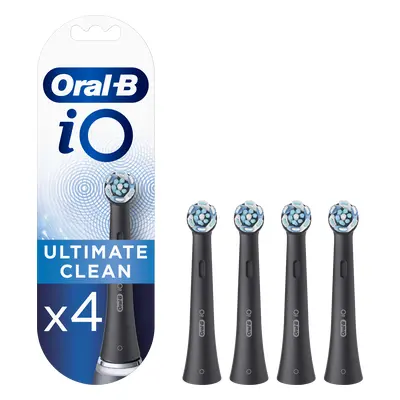 Oral-B iO Ultimate Clean Černé Kartáčkové Hlavy, Balení 4 ks