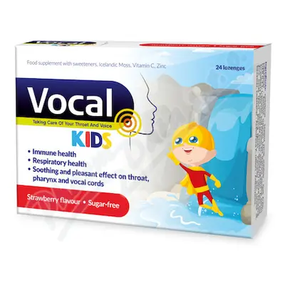 Vocal Kids měkké pastilky s příchutí Jahody 24ks