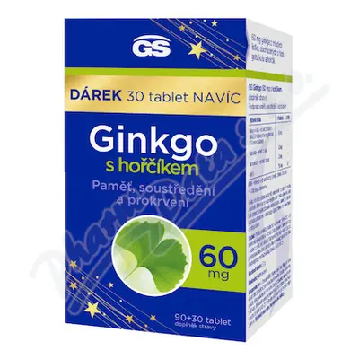 GS Ginkgo 60mg s hořčíkem tbl.90+30 dárek