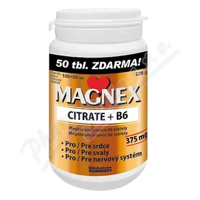 Magnex citrate 375 mg+B6 tbl.100+50