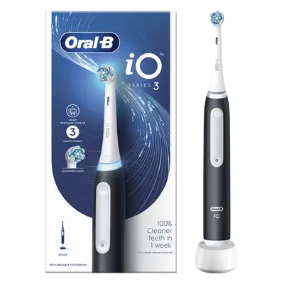 Oral-B iO 3 Black Elektrický Zubní Kartáček, 1 Kartáčková Hlava