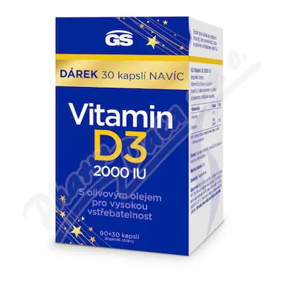 GS Vitamin D3 2000 IU cps.90+30 dárek