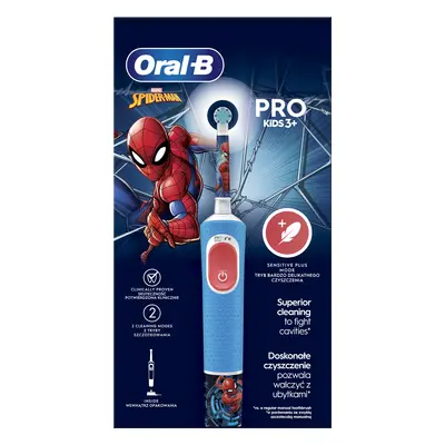 Oral-B Pro Kids Elektrický Zubní Kartáček, 1 Rukojeť S Motivem Marvel Spiderman, 1 Kartáčková Hl