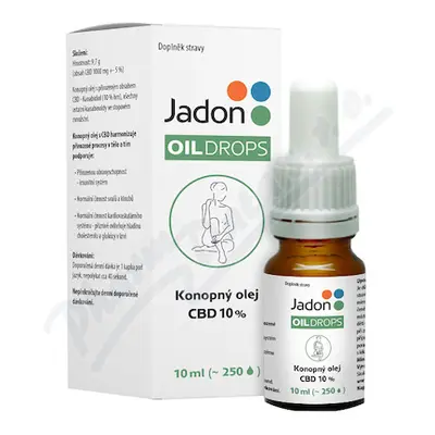 Jadon OIL DROPS konopný olej CBD 10% 10ml