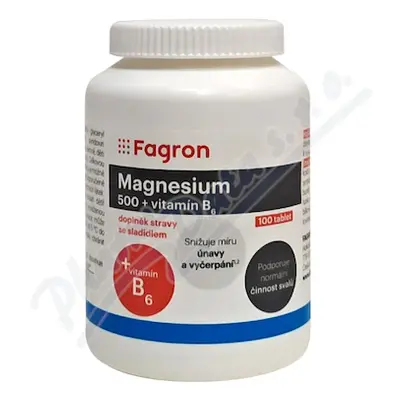 Magnesium 500 51mg+vit.B6 tbl.100 pharma WHITE-PW