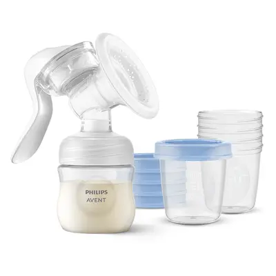 Philips AVENT Odsávačka mateřského mléka manuální + VIA 180 ml 5 ks