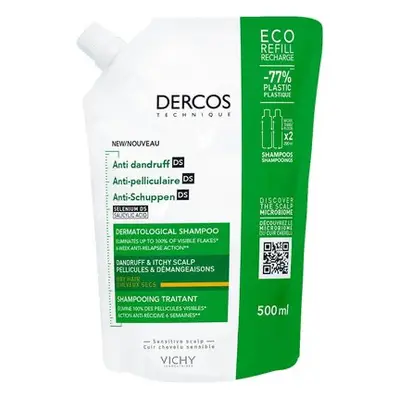 VICHY DERCOS Šampon na suché lupy náplň 500ml