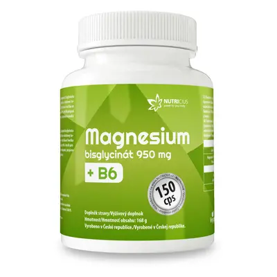 Magnesium bisglycinát 950mg +B6 cps.150