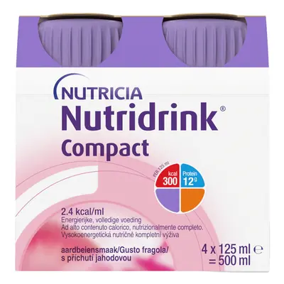 Nutridrink Compact s příchutí jahodovou 4x125 ml